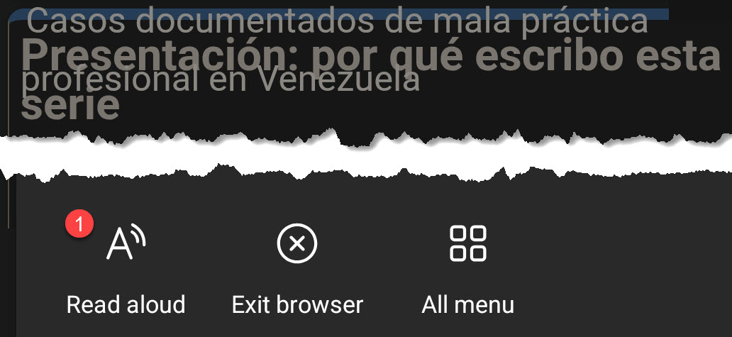 Samsung Internet: menu → Read aloud